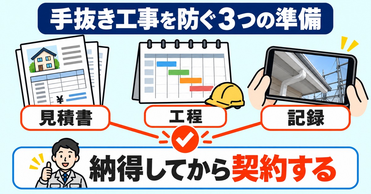 見積書・工程・記録を確認し、納得してから契約する