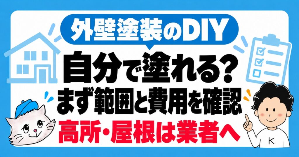 外壁塗装のDIYは範囲と費用を確認し、高所や屋根は業者へ相談する