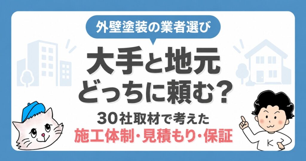 外壁塗装は大手と地元どちらに頼む？30社取材で考えた施工体制・見積もり・保証