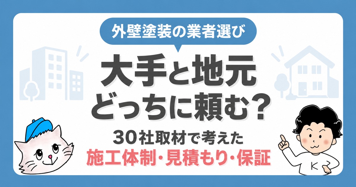 外壁塗装は大手と地元どちらに頼む?30社取材で考えた施工体制・見積もり・保証