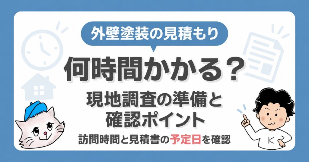 外壁塗装の見積もりは何時間かかる？現地調査の準備と確認ポイント