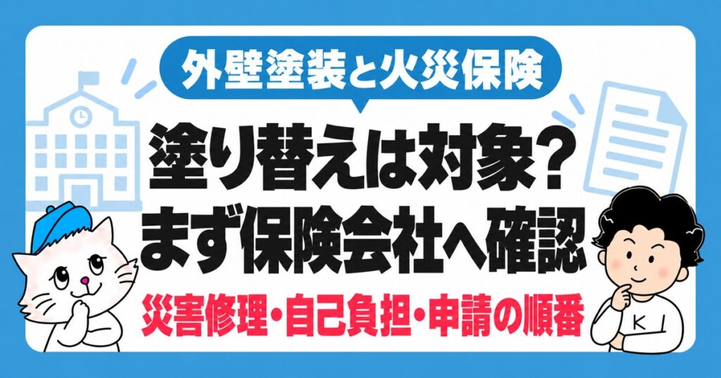 外壁塗装と火災保険。災害修理・自己負担・申請の順番を保険会社へ確認