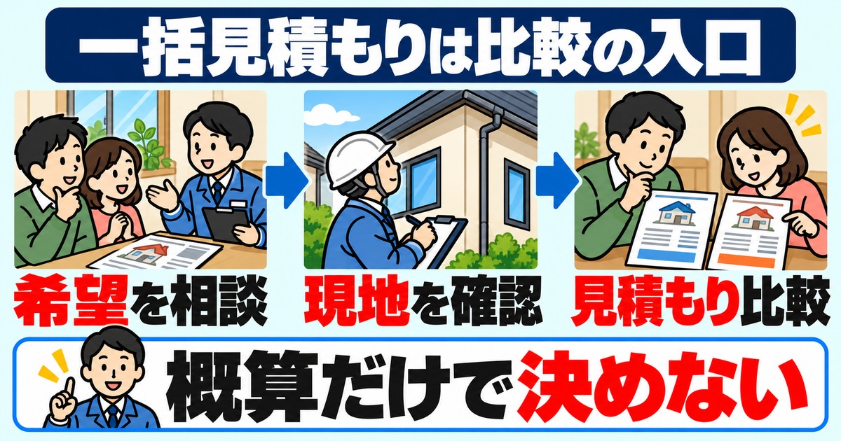 希望の相談から現地調査と見積もり比較へ進み概算だけで決めない