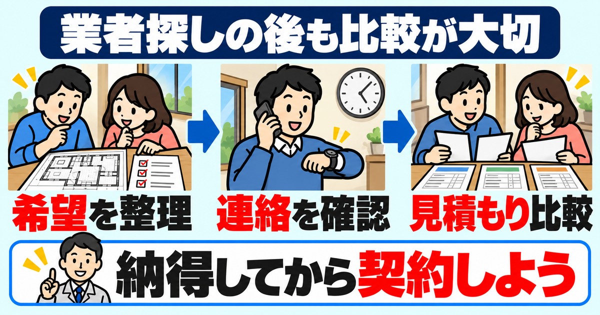希望と連絡方法を整理して見積もりを比べ納得してから契約する